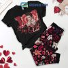 Dolly Parton My Queen My Valentine Black Fleece Pajamas Set