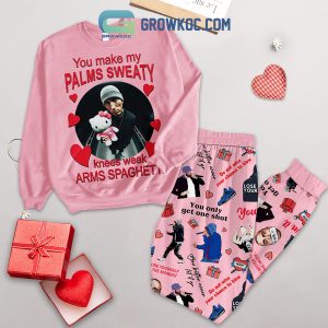 Eminem Valentine Love Pink Fleece Pajamas Set Long Sleeve