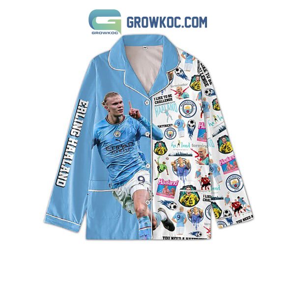 Erling Haaland Manchester City Soccer Polyester Pajamas Set