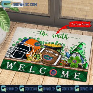 Florida Gators Welcome St Patrick’s Day Shamrock Personalized Doormat