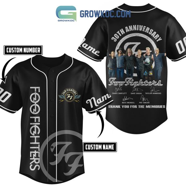 Foo Fighters 30th Anniversary Fan Personalized Baseball Jersey