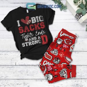 Georgia Bulldogs Love Big Sacks Fleece Pajamas Set