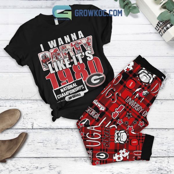 Georgia Bulldogs Party Like It’s 1980 Fleece Pajamas Set