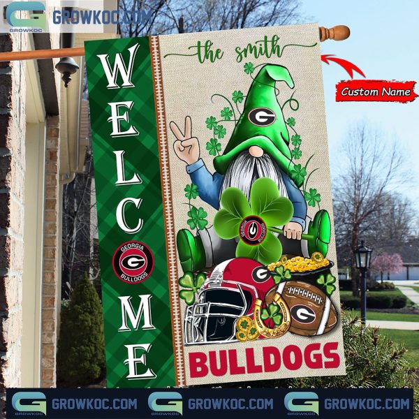 Georgia Bulldogs St. Patrick’s Day Shamrock Personalized Garden Flag