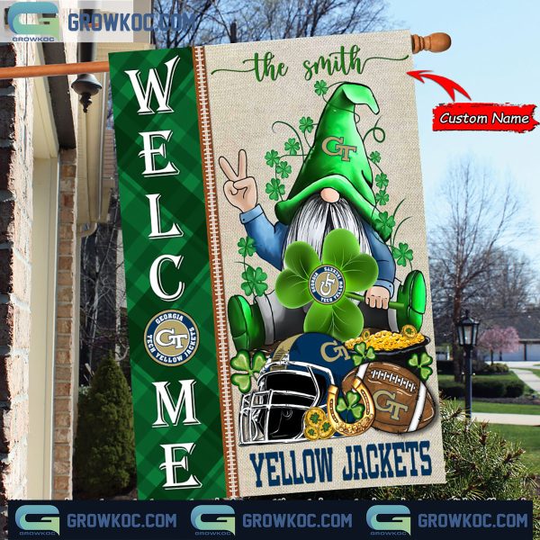 Georgia Tech Yellow Jackets St. Patrick’s Day Shamrock Personalized Garden Flag