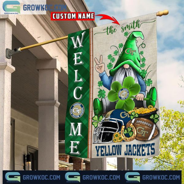 Georgia Tech Yellow Jackets St. Patrick’s Day Shamrock Personalized Garden Flag