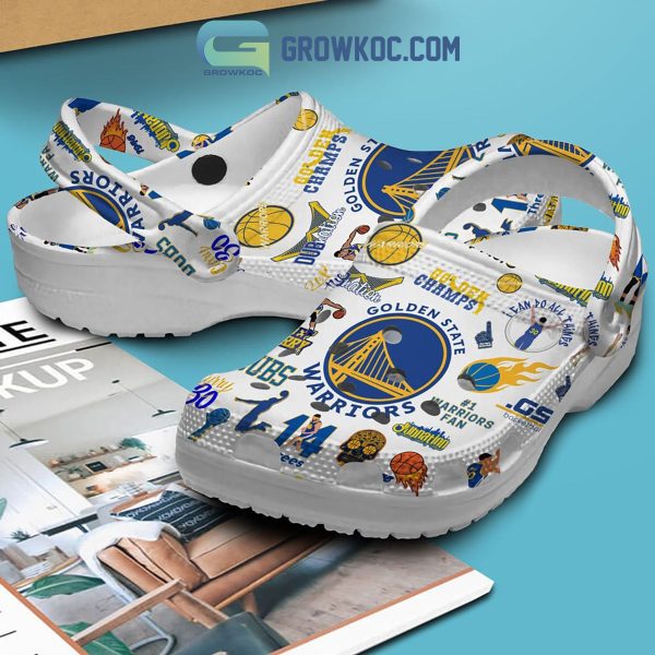 Golden State Warriors Champs Crocs Clogs White Edition