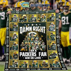 Green Bay Packers I Am Packers Fan Win Or Lose Fleece Blanket Quilt