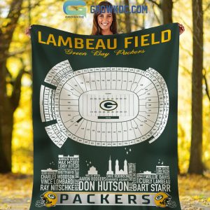Green Bay Packers Lambeau Field Stadium Legends Fleece Blanket Quilt