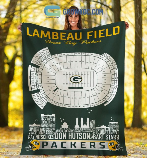 Green Bay Packers Lambeau Field Stadium Legends Fleece Blanket Quilt