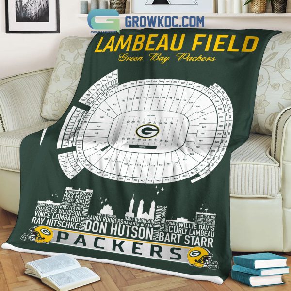 Green Bay Packers Lambeau Field Stadium Legends Fleece Blanket Quilt