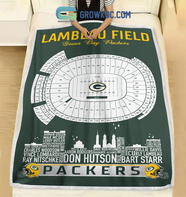 Green Bay Packers Lambeau Field Stadium Legends Fleece Blanket Quilt