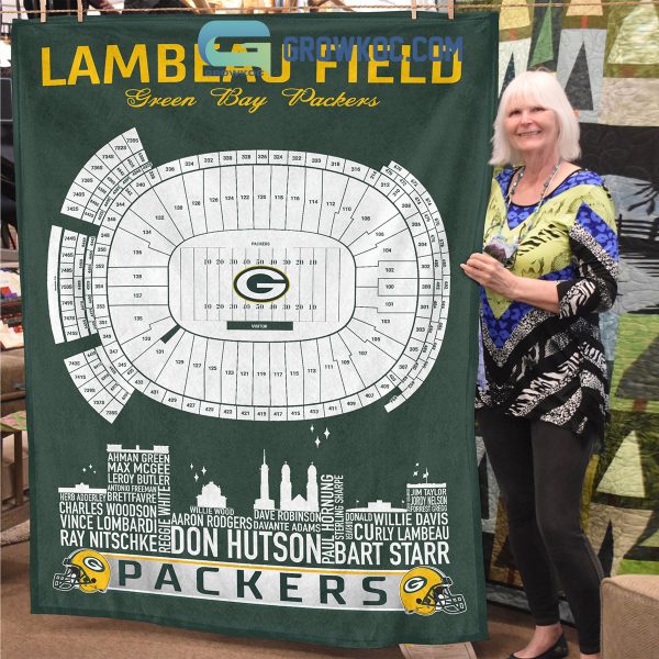 Green Bay Packers Lambeau Field Stadium Legends Fleece Blanket Quilt