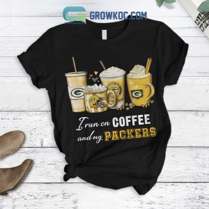 Green Bay Packers Run On Coffee Black Design Fleece Pajamas Set