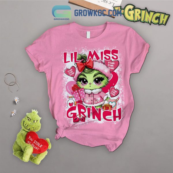 Grinch Lil Miss Valentine Fleece Pajamas Set