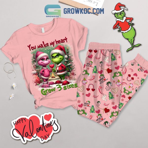 Grinch Make My Heart Grow Fleece Pajamas Set