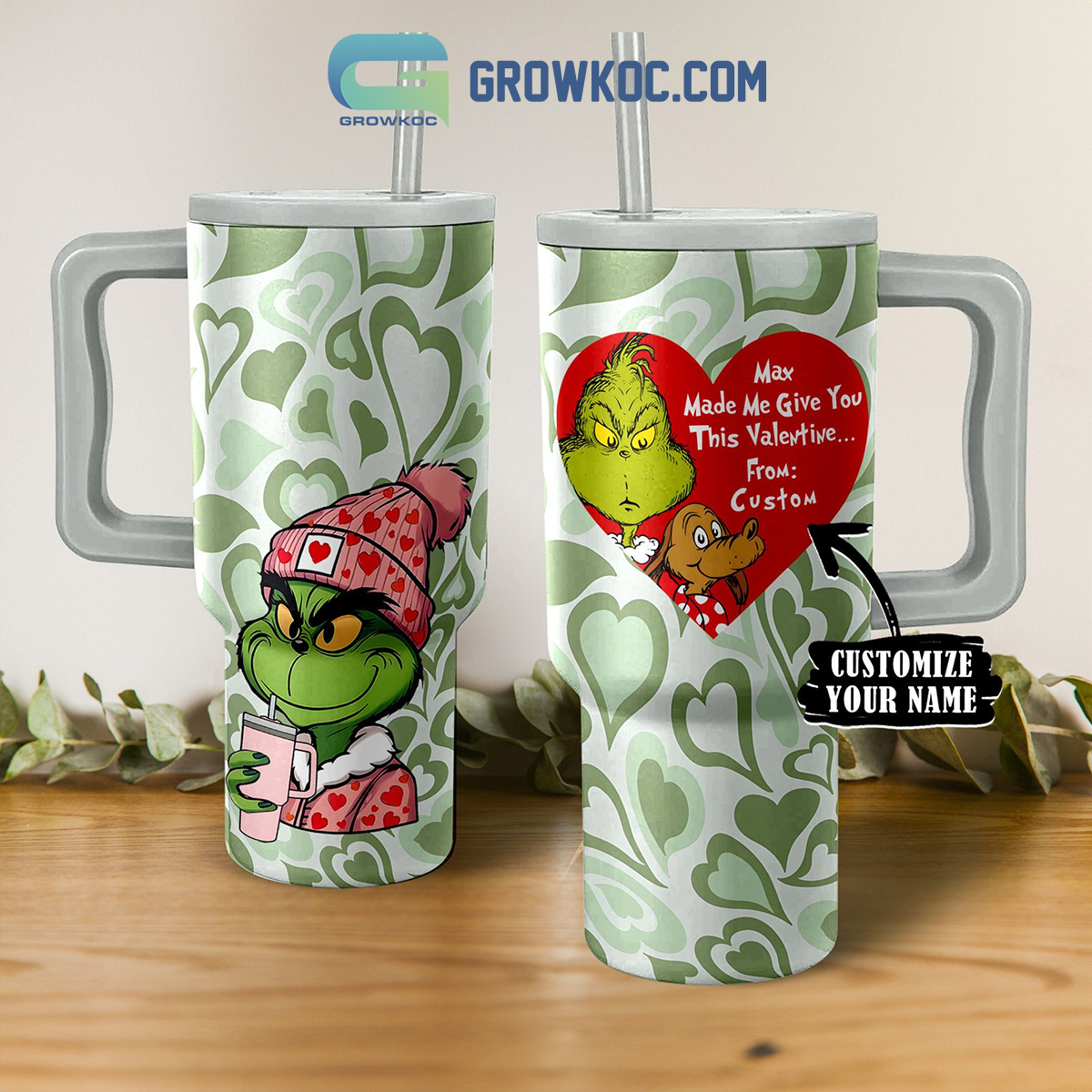 Il bicchiere Grinch Custom Stanley Adventure Quencher da 40 once