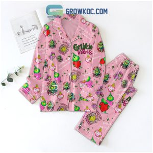 Grinch Vibes Valentine Polyester Pajamas Set