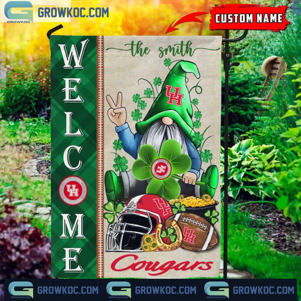 Houston Cougars St. Patrick’s Day Shamrock Personalized Garden Flag