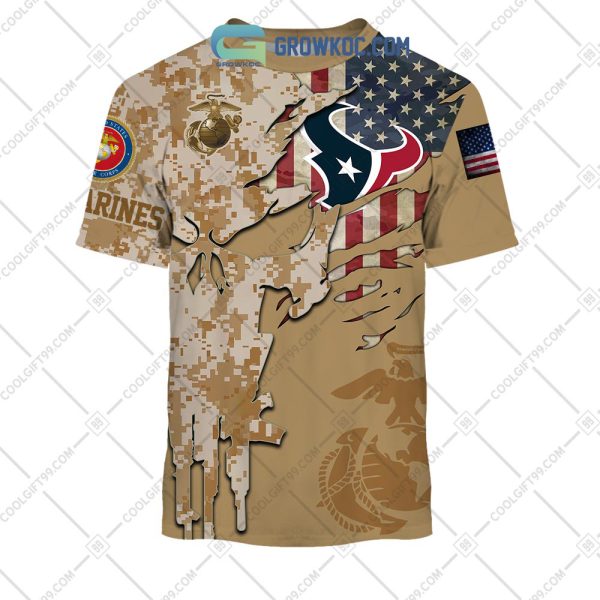 Houston Texans Marine Camo Veteran Personalized Hoodie Shirts