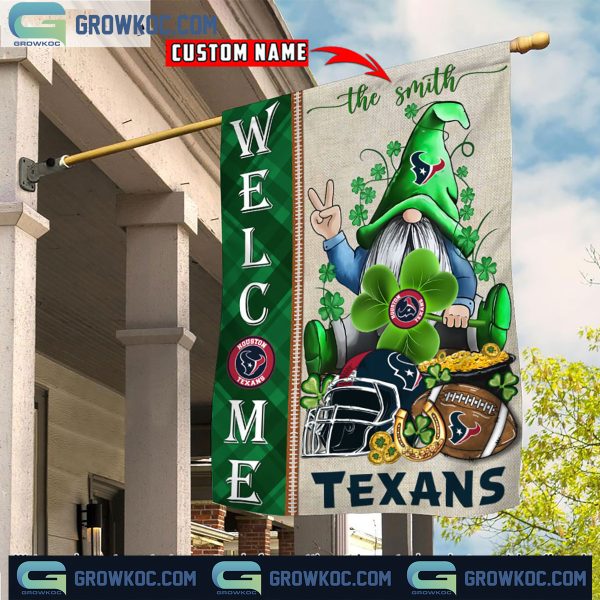 Houston Texans St. Patrick’s Day Shamrock Personalized Garden Flag