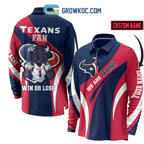 Houston Texans Win Or Lose Personalized Long Sleeve Polo Shirt