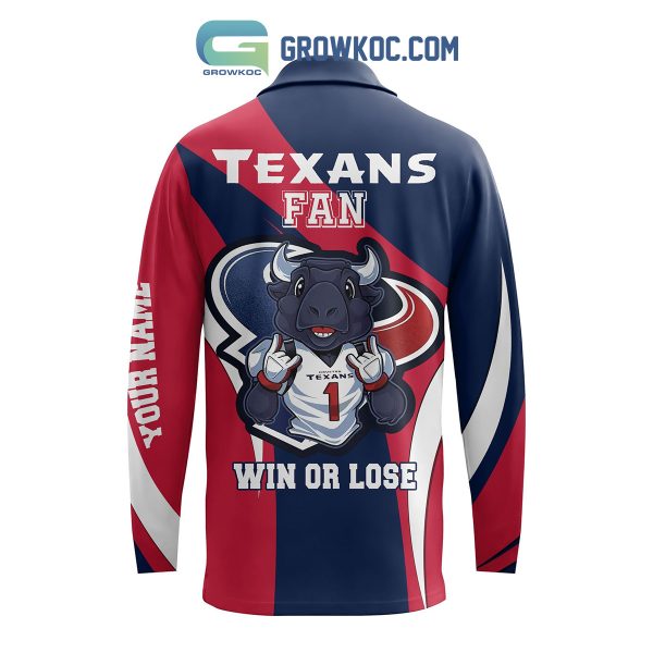 Houston Texans Win Or Lose Personalized Long Sleeve Polo Shirt
