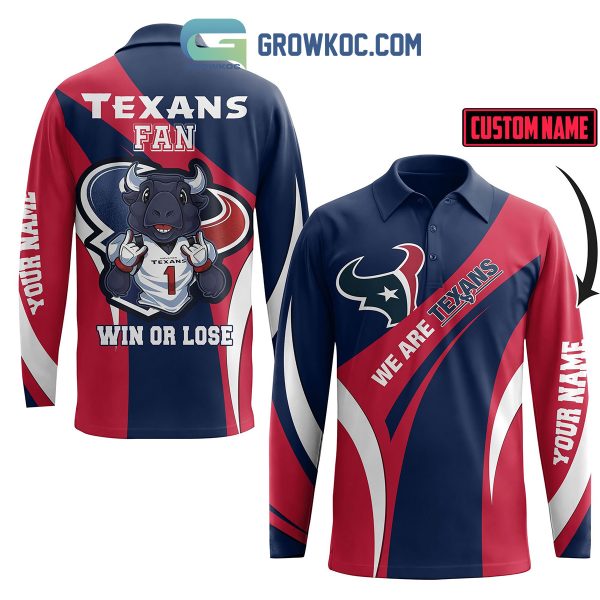 Houston Texans Win Or Lose Personalized Long Sleeve Polo Shirt