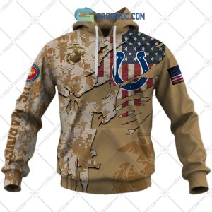 Indianapolis Colts Marine Camo Veteran Personalized Hoodie Shirts