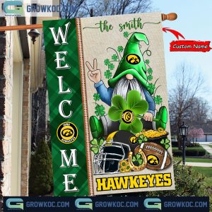 Iowa Hawkeyes St. Patrick’s Day Shamrock Personalized Garden Flag
