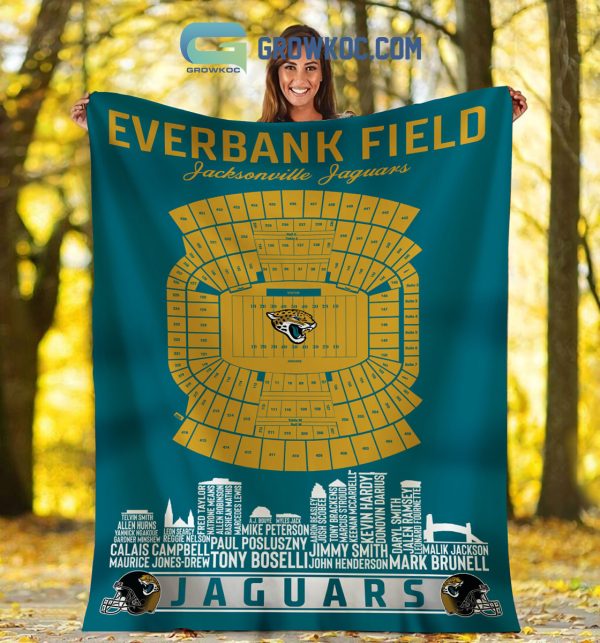 Jacksonville Jaguars EverBank Stadium Legends Fleece Blanket Quilt