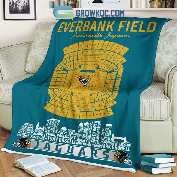 Jacksonville Jaguars EverBank Stadium Legends Fleece Blanket Quilt