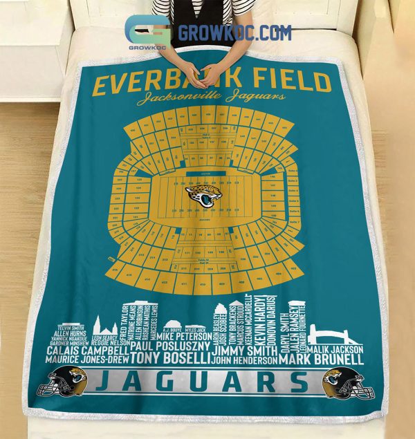 Jacksonville Jaguars EverBank Stadium Legends Fleece Blanket Quilt