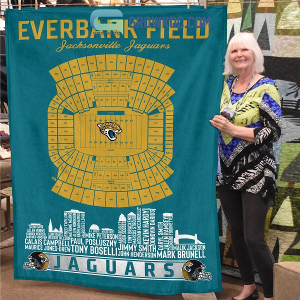 Jacksonville Jaguars EverBank Stadium Legends Fleece Blanket Quilt