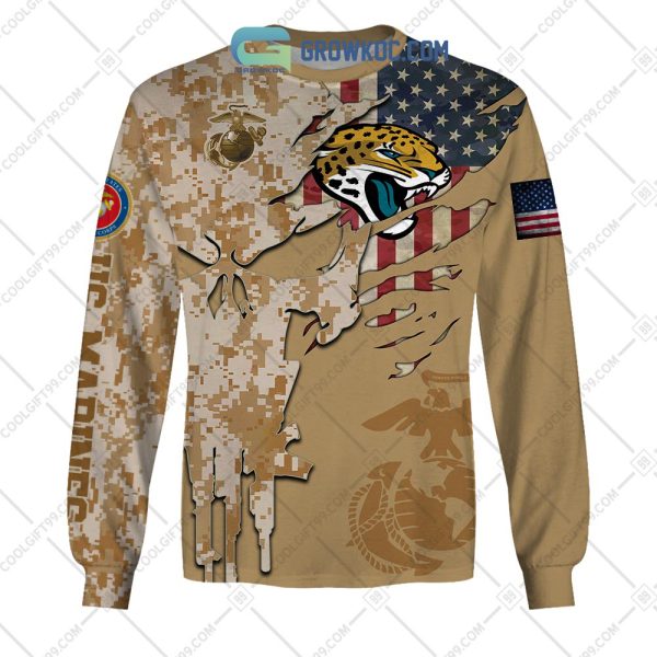 Jacksonville Jaguars Marine Camo Veteran Personalized Hoodie Shirts