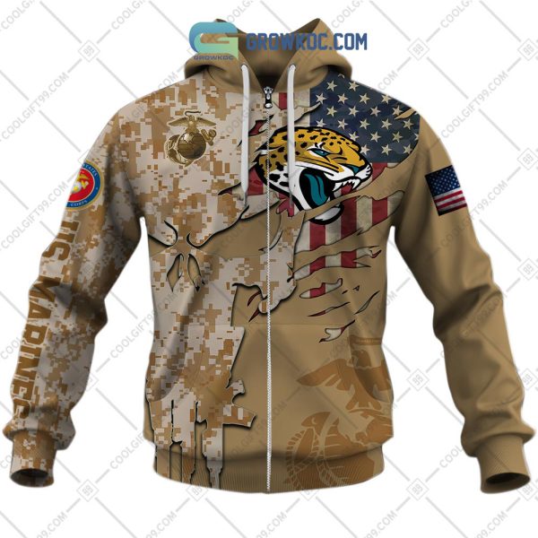 Jacksonville Jaguars Marine Camo Veteran Personalized Hoodie Shirts