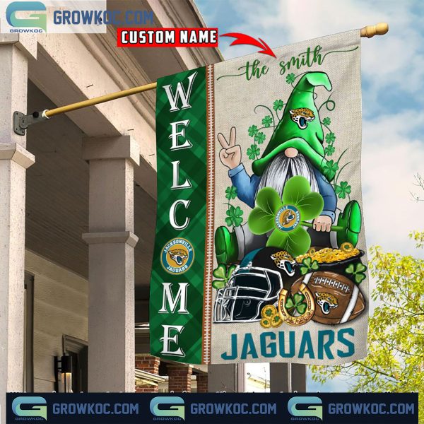 Jacksonville Jaguars St. Patrick’s Day Shamrock Personalized Garden Flag