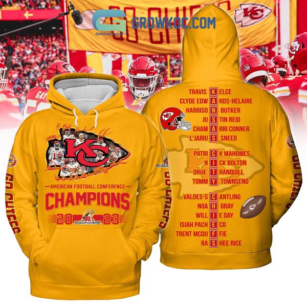 Kansas City Chiefs 2023 Champions Go Chiefs Gold Red Hoodie T Shirt Sweatshirt