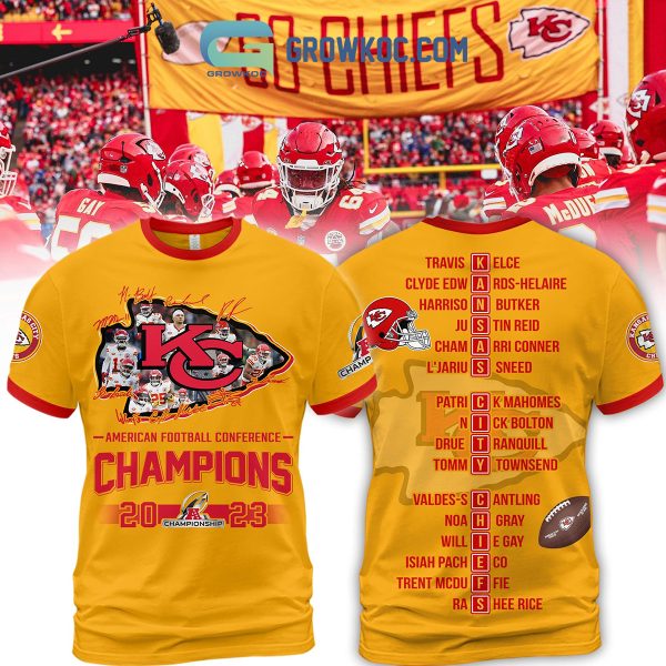 Kansas City Chiefs 2023 Champions Go Chiefs Gold Red Hoodie T Shirt Sweatshirt