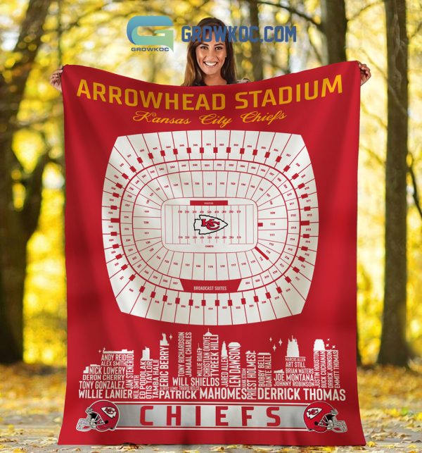 Kansas City Chiefs Arrowhead Stadium Legends Fleece Blanket Quilt