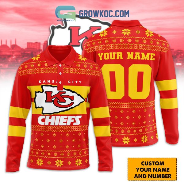 Kansas City Chiefs Fan Personalized Long Sleeve Polo Shirts