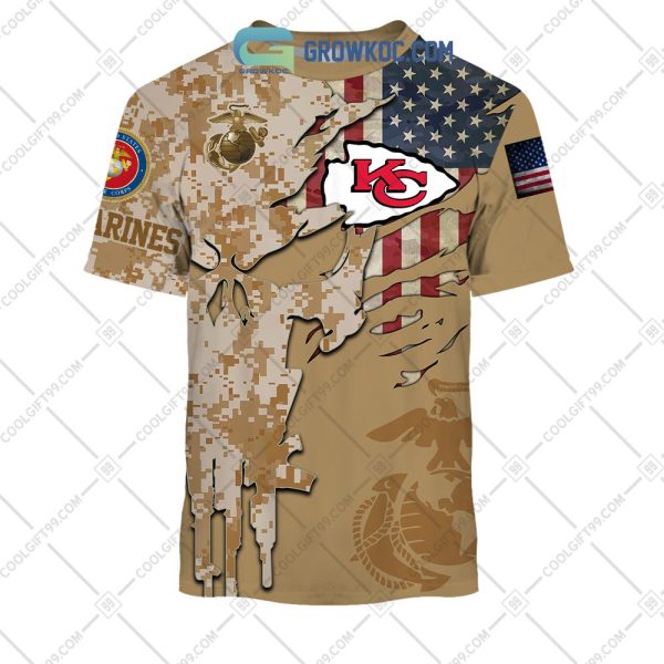Kansas City Chiefs Marine Camo Veteran Personalized Hoodie Shirts