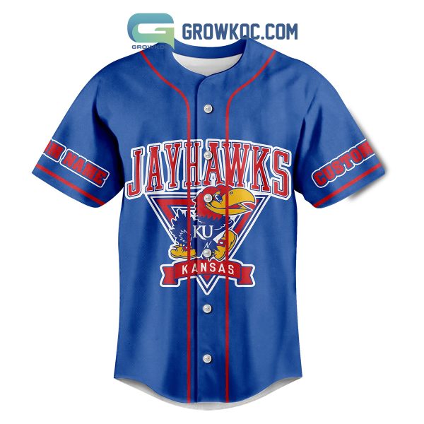 Kansas Jayhawks Rock Chalk Personalized Fan Baseball Jersey