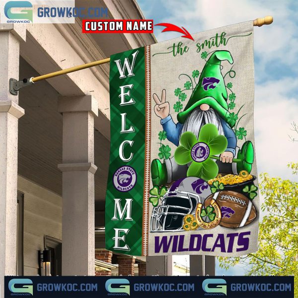 Kansas State Wildcats St. Patrick’s Day Shamrock Personalized Garden Flag