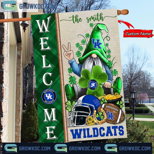 Kentucky Wildcats St. Patrick’s Day Shamrock Personalized Garden Flag