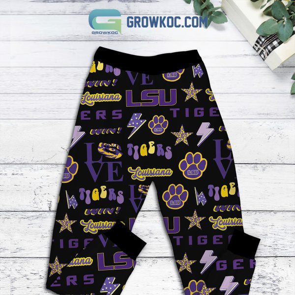 LSU Tigers Kind Of Girl Fleece Pajamas Set Long sleeve