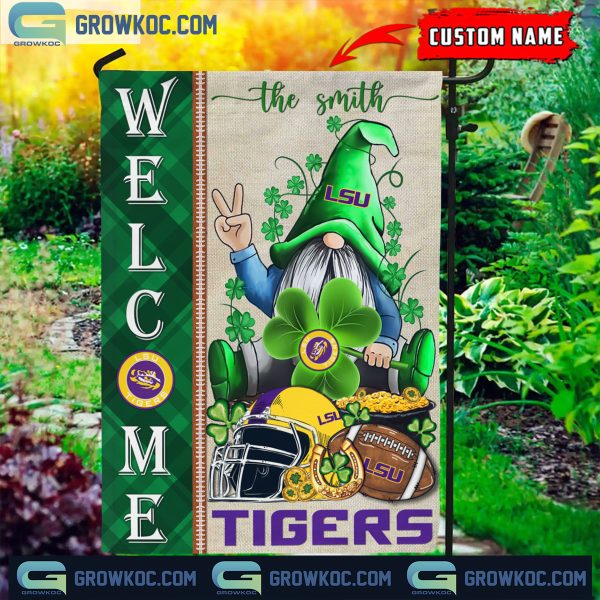 LSU Tigers St. Patrick’s Day Shamrock Personalized Garden Flag