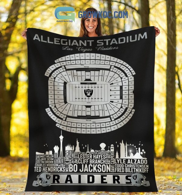 Las Vegas Raiders Allegiant Stadium Legends Fleece Blanket Quilt