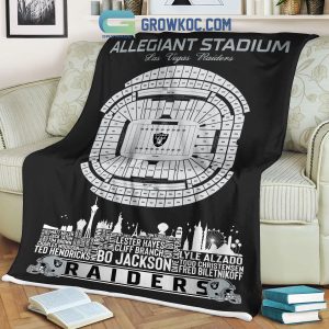 Las Vegas Raiders Allegiant Stadium Legends Fleece Blanket Quilt