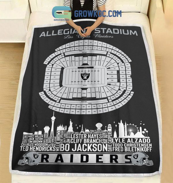 Las Vegas Raiders Allegiant Stadium Legends Fleece Blanket Quilt